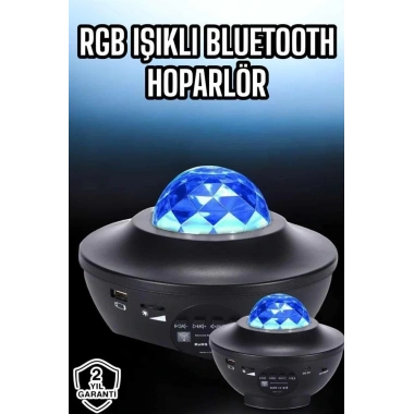 Projektör Yıldız Gece Lambası Disko Topu Bluetooth Bağlantılı Taşınabilir Şarjlı