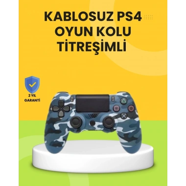 PS4 Uyumlu Kablosuz Oyun Kolu Ergonomik Çift Titreşimli