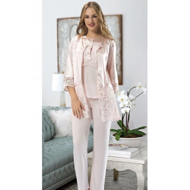 Pudra Penye Pijama Takımı - 1417
