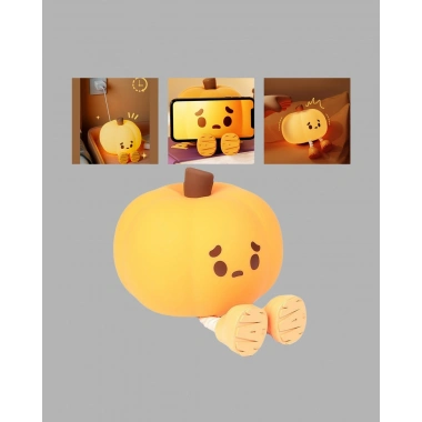 Pumpkin LED Night Light Dokunmatik Şarjlı Silikon Gece Lambası