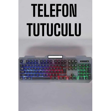 Q Klavye RGB Işıklı Klavye Ve Mouse Seti Kablolu Mouse Hediyeliş