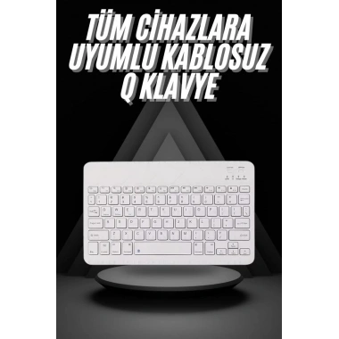 Q Klavye Türkçe Bluetooth Klavye Tüm Cihazlara Uyumlu Kablosuz