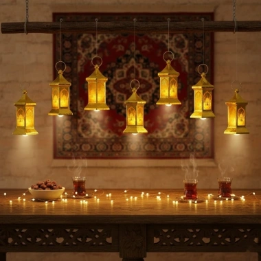 Ramazan Temalı Altıgen Kubbe LED Lamba