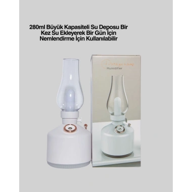 Renkli Led Işıklı Retro Gaz Lambası Aroma Terapi Mist Maker