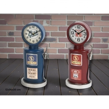 Retro Benzin Pompası Tasarımlı Masaüstü Saat