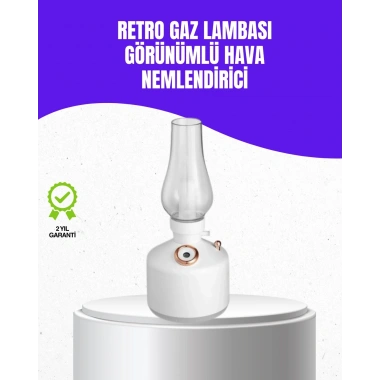 Retro Gaz Lambası Görünümlü Ledli Buhar Püskürtücü Aroma Difüzör