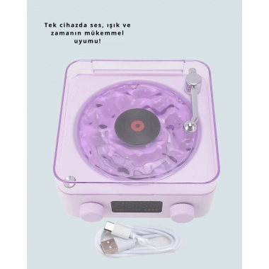 Retro Pikap Tasarımlı Bluetooth Hoparlör – Projektörlü Şarjlı Lamba