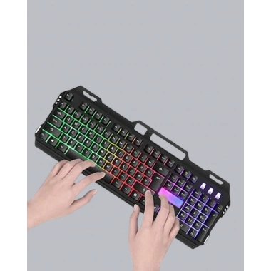 RGB Aydınlatmalı Klavye Mouse Seti – USB Bağlantılı, Türkçe Q, Ayarlanabilir DPI, Ergonomik Yapı