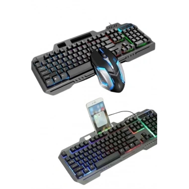 RGB Işıklı Gaming Oyuncu Klavye Q Klavye Mouse Hediyeli