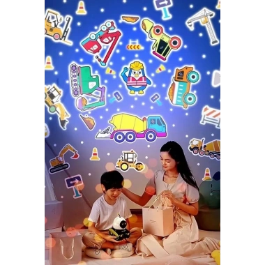 Robot Projeksiyon Gece Lambası Hoparlörlü Şarjlı Yıldızlı Gökyüzü Temalı Led Projeksiyon Lambası