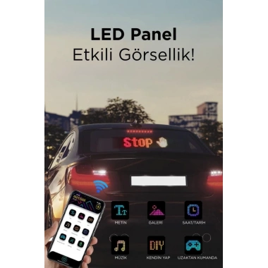 Rp1259 Led Matrix Panel 16x96cm Telefon Kontrollü Kayar Led Animasyon Aydınlatma