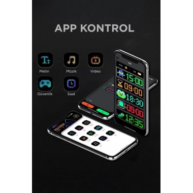 Rp1259 Led Matrix Panel 16x96cm Telefon Kontrollü Kayar Led Animasyon Aydınlatma