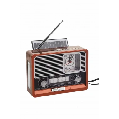 Saatli Fenerli Bluetooth Nostaljik Radyo AUX SD USB Girişli Bluetooth Hoparlör