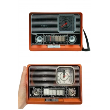 Saatli Fenerli Bluetooth Nostaljik Radyo AUX SD USB Girişli Bluetooth Hoparlör