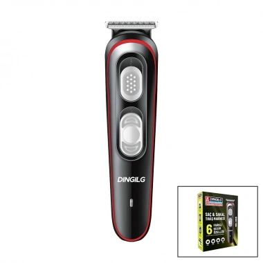 SAÇ - SAKAL KESME TRAŞ MAKİNESİ  6 FARKLI KESİM   USB ŞARJLI   2 KADEME BIÇAK AYARI RD-055 (5468)
