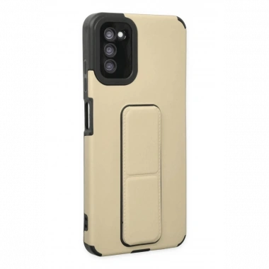 Samsung Galaxy A03S Kılıf Mega Standlı Silikon - Gold