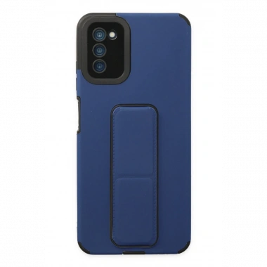 Samsung Galaxy A03S Kılıf Mega Standlı Silikon - Mavi