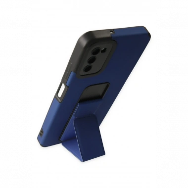 Samsung Galaxy A03S Kılıf Mega Standlı Silikon - Mavi