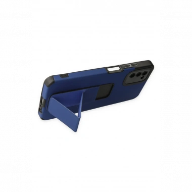 Samsung Galaxy A03S Kılıf Mega Standlı Silikon - Mavi