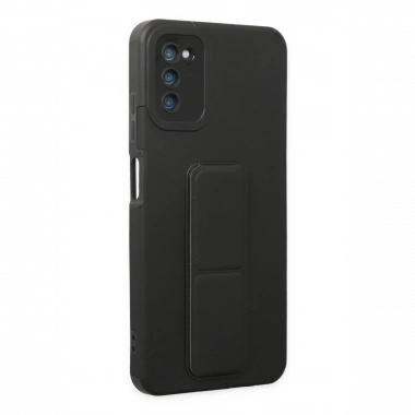 Samsung Galaxy A03S Kılıf Mega Standlı Silikon - Siyah