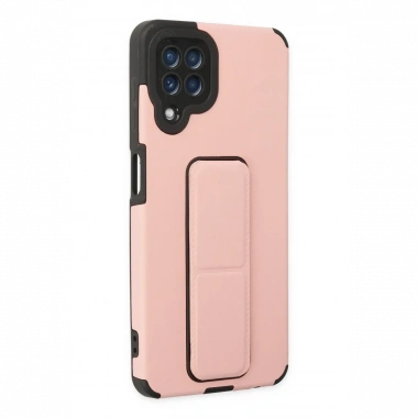 Samsung Galaxy A22 Kılıf Mega Standlı Silikon - Pudra