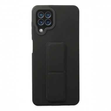 Samsung Galaxy A22 Kılıf Mega Standlı Silikon - Siyah