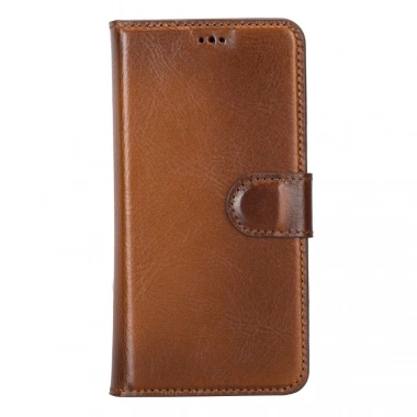 Samsung Galaxy S22 Uyumlu Deri Cüzdanlı Kılıf MWWN RST2EF Taba