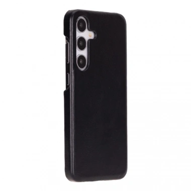 Samsung Galaxy S25 Uyumlu, Hakiki Deri, El Yapımı Arka Kapak, Kömür Siyah