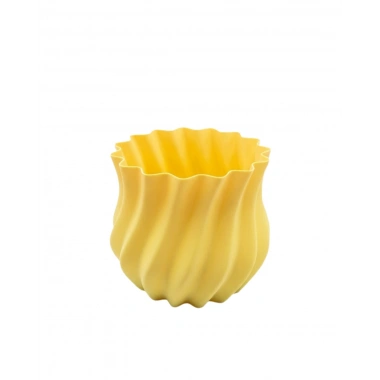 Sarı Kıvrımlı 3D Vazo Estetik Modern Ev ve Ofis Dekoru