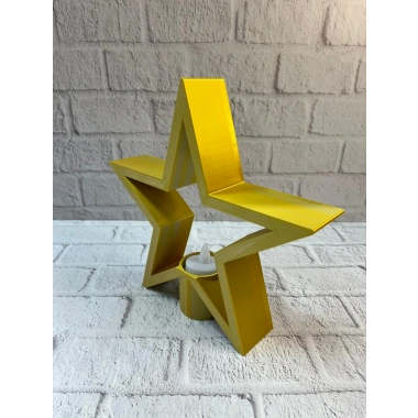 Sarı Yıldız Mumluk Modern Salon ve Raf Dekoru