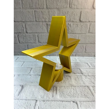 Sarı Yıldız Mumluk Modern Salon ve Raf Dekoru