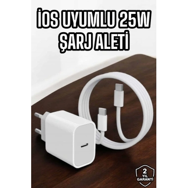 Şarj Aleti İOS 15/15 Pro Max Uyumlu Şarj Adaptörü ve Kablosu