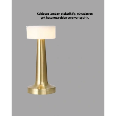 Şarj Edilebilir LED Masa Lambası – USB Girişli, Metal Yapı