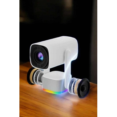 Şarjlı Projeksiyon Oyun Sinema Projektörü 4K HD Görüntü Kaliteli