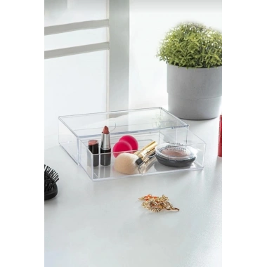 Şeffaf Çekmece Makyaj Takı Organizeri Düzenleyici 10×18×4 cm