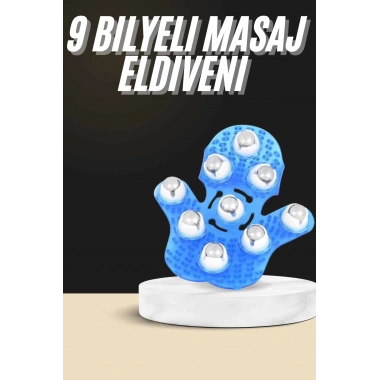 Selülit Giderici Masaj Eldiveni 9 Bilyeli Palm Masaj Eldiven Tam Vücut