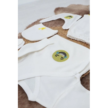 Sema Baby 5 Parça Gülen Surat Hastane Çıkışı Zıbın Seti 0-3 Ay