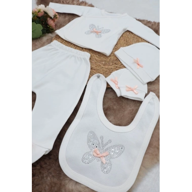 Sema Baby 5 Parça Hastane Çıkışı Zıbın Seti 0-3 Ay - Butterfly