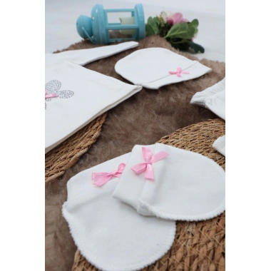 Sema Baby 5 Parça Hastane Çıkışı Zıbın Seti 0-3 Ay - Pink Butterfly