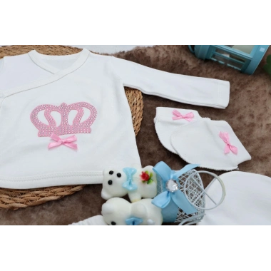 Sema Baby 5 Parça Hastane Çıkışı Zıbın Seti 0-3 Ay - Princess