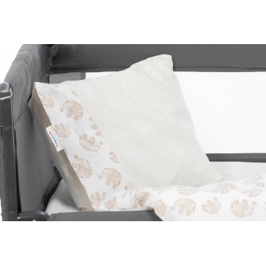 Sema Baby 6 Parça Lüks Park Yatak Bebek Uyku Seti - Ekru Fil