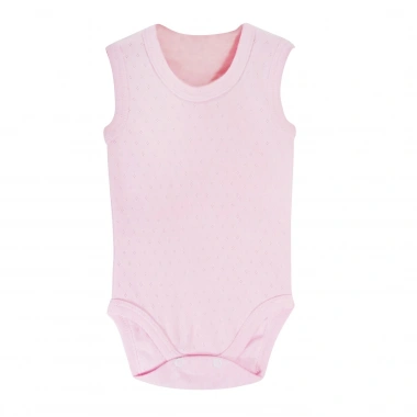 Sema Baby Jakarlı Askılı Badi (Body) - Pembe 9-12 Ay