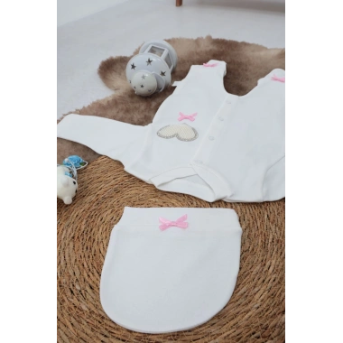 Sema Baby Pamuklu Bebek Tulum Seti 0-3 Ay - Love