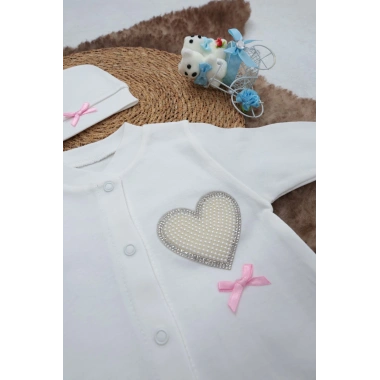 Sema Baby Pamuklu Bebek Tulum Seti 0-3 Ay - Love