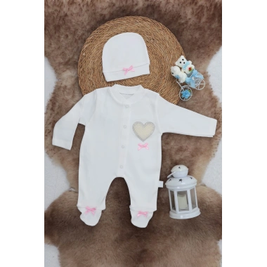 Sema Baby Pamuklu Bebek Tulum Seti 6-9 Ay - Love