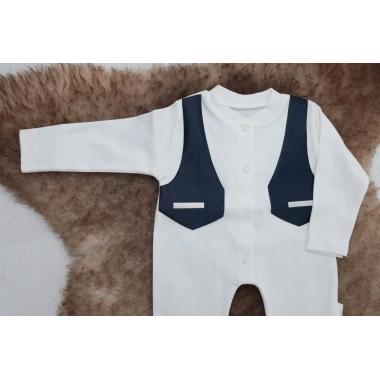 Sema Baby Pamuklu Bebek Tulumu 6-9 Ay - Smokin