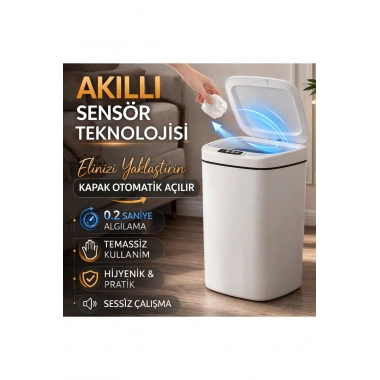 Sensörlü Çöp Kovası Otomatik Kapak Temassız