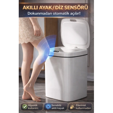 Sensörlü Çöp Kovası Otomatik Kapak Temassız