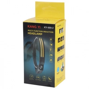 Sensörlü Far COB Led Far Şarj Edilebilir Kafa Feneri 18650 Dahili Pil Açık Hava Balıkçılık Kamp Baş Feneri Fener (5468)