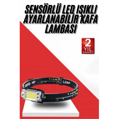Sensörlü Kamp Lambası Ayarlanabilir Kafa Lambası Kafa Bantlı